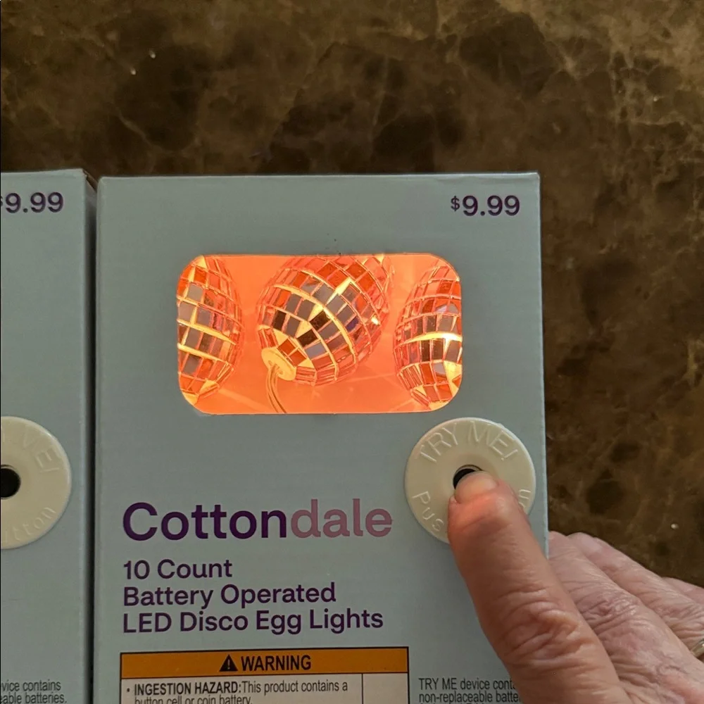 Cottondale LED Disco Egg Lightslifht pink mirrored Easter egg lights